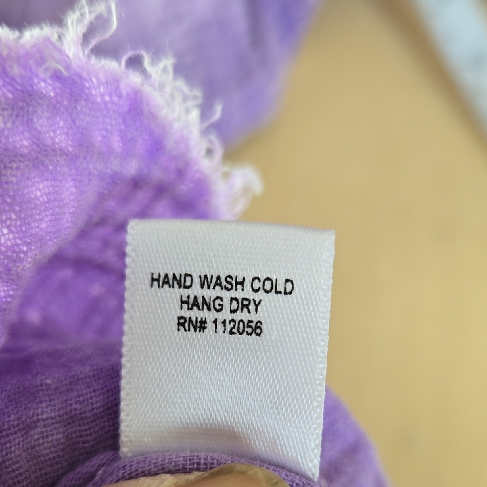 103 NWT Zenana Plus Washed Double Gauze Button Lavender Textured Top 1X 2X 3X - Picture 10 of 10